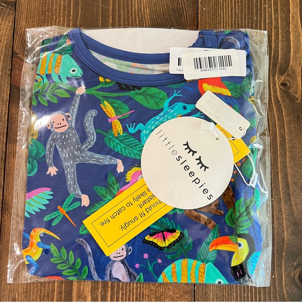 Little Sleepies Treetop Tails Jungle Animal Pajama Set 2T NWT